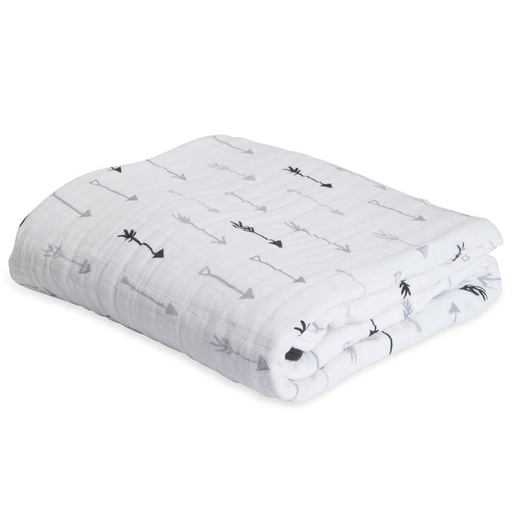 Soft layers define the Little Unicorn Muslin Quilt in Arrow, the best muslin baby blankets for year-round use.
