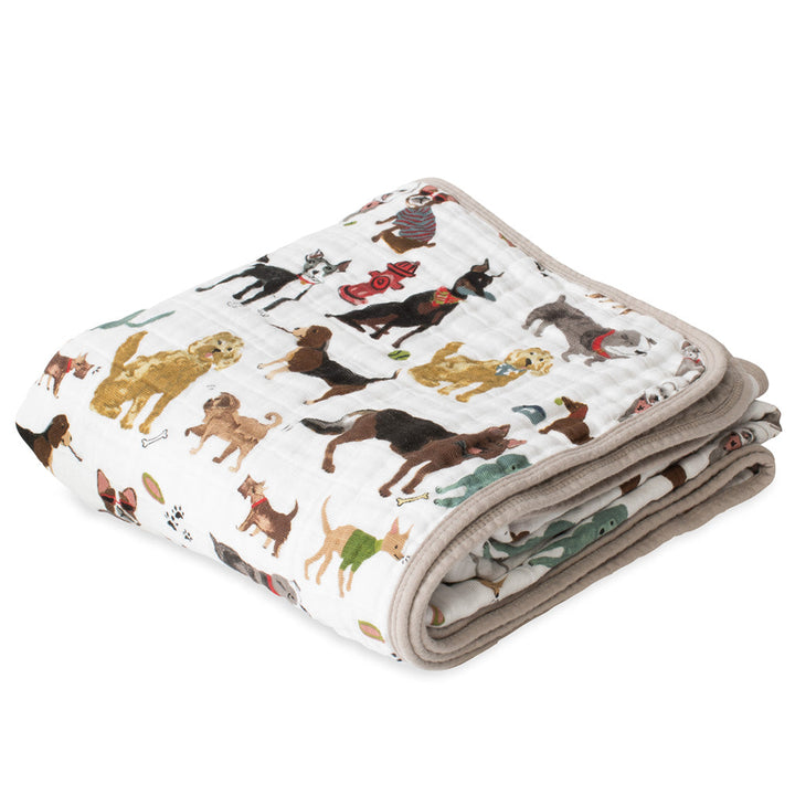 Experience comfort with the Little Unicorn Muslin Quilt in Woof, a premium muslin blanket for everyday snuggles.