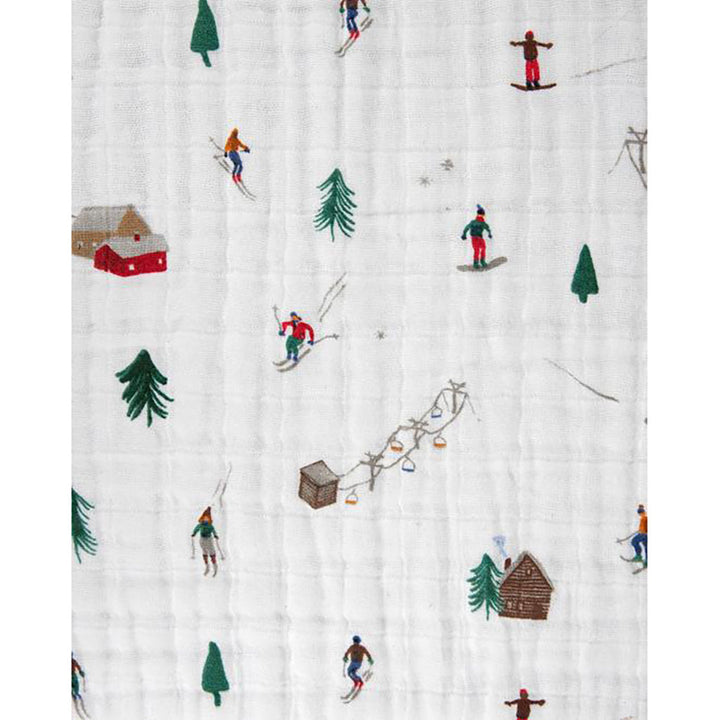 Little Unicorn Muslin Quilt in Powder Party adds a bold touch to your baby blankets collection.