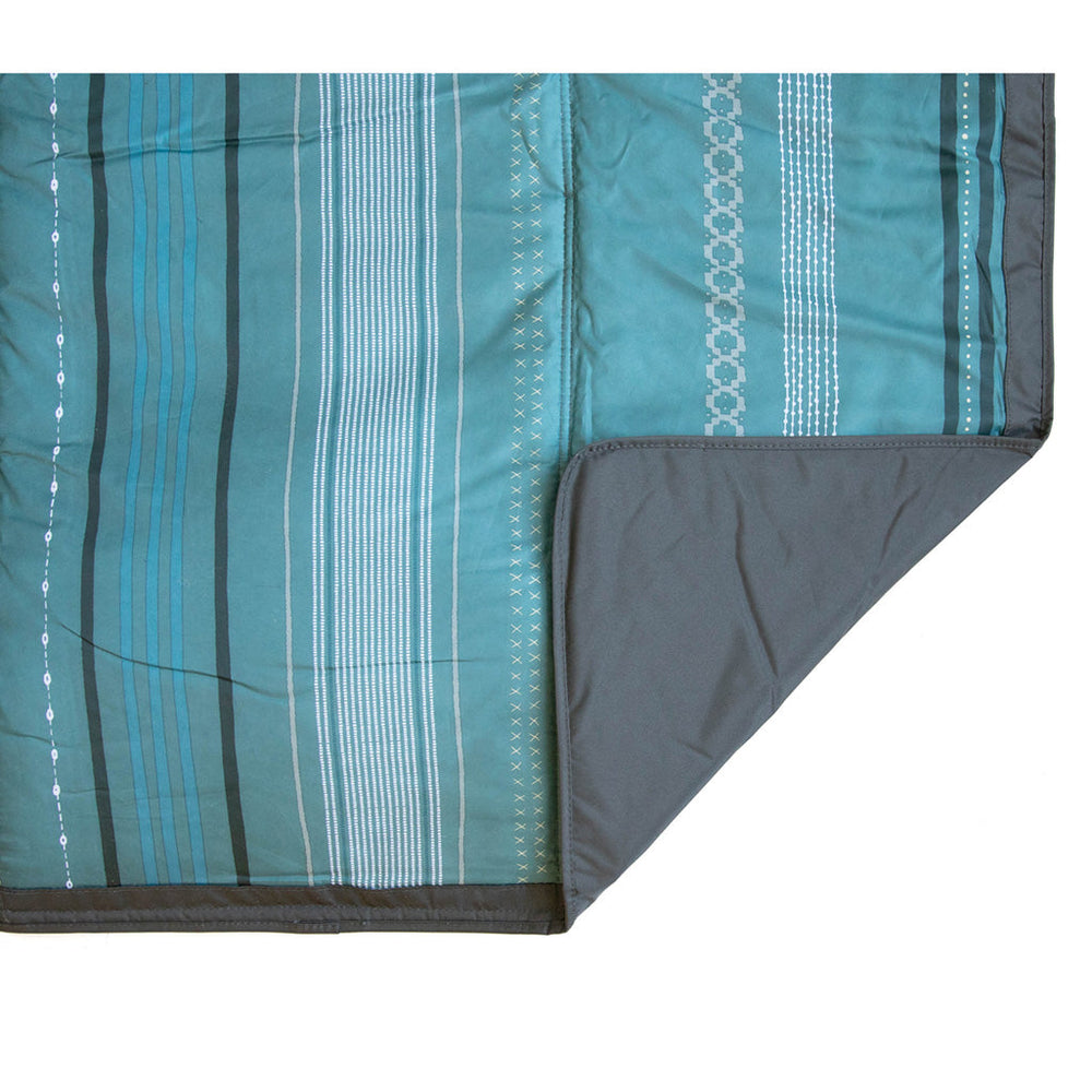 little unicorn outdoor blanket , Shoreline Stripe blue