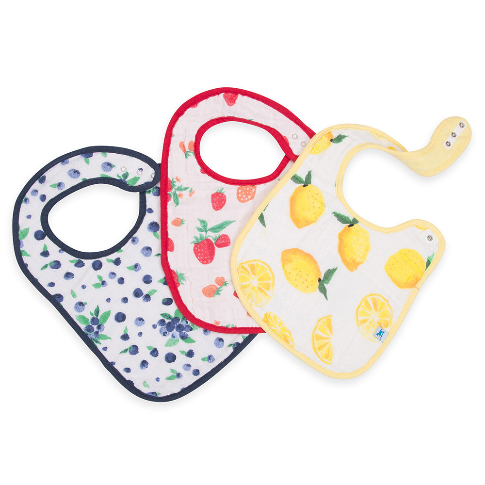 Little Unicorn Berry Lemonade Cotton Classic Baby Bib 3 pack cheerful bibs perfect for daily use