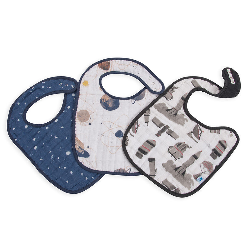 Planetary Cotton Classic Baby Bib from Little Unicorn a space-themed bib set for curious little ones