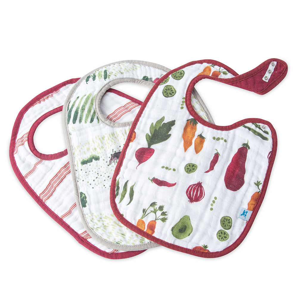 Little Unicorn Cotton Classic Baby Bib farmers market set delightful bibs with fresh farmers market themes