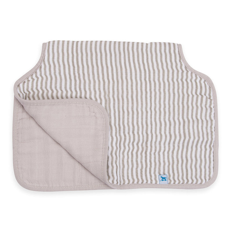 Little Unicorn Grey Stripe Organic Cotton Newborn Burp Cloth