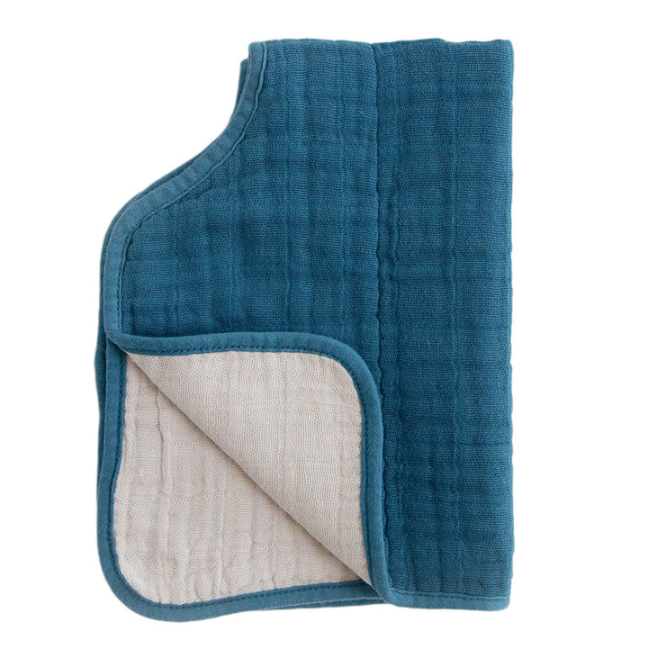 Gentle and versatile, the Little Unicorn Muslin Burp Cloth in Lake works perfectly as infant burp cloths.