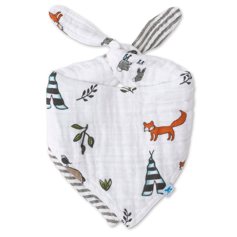 Little Unicorn Forest Friends Reversible Bandana Baby Bib, soft and stylish for infants