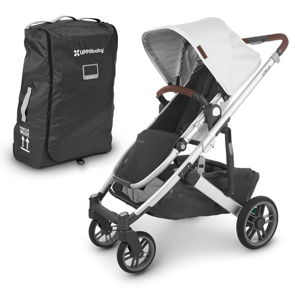 UPPAbaby Bryce CRUZ V2 Baby Stroller and Travel Bag Bundle white
