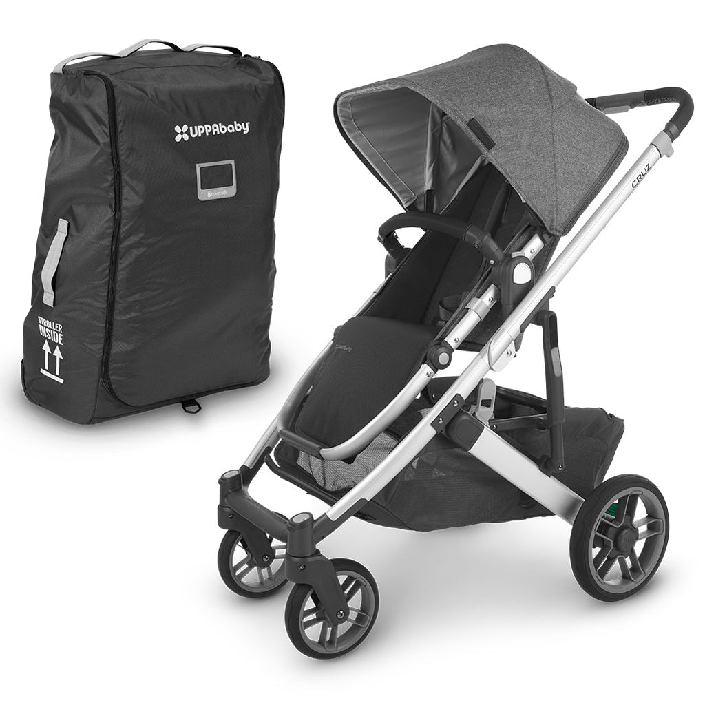 UPPAbaby Jordan CRUZ V2 Baby Stroller and Travel Bag Bundle dark grey