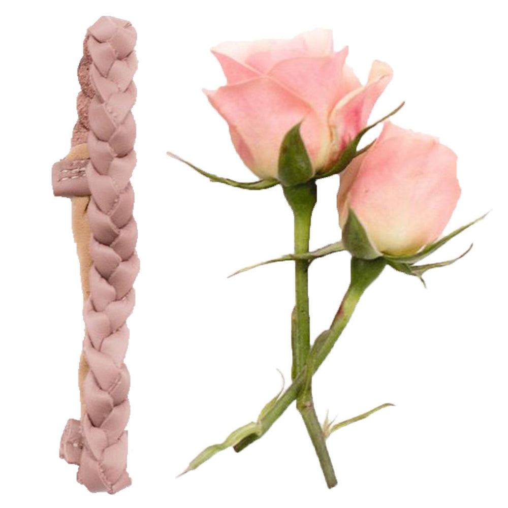 Starry Knight Design Kid's Braided Leather Headband Hair Accessory dusty rose pink dark 