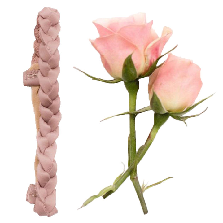 Starry Knight Design Kid's Braided Leather Headband Hair Accessory dusty rose pink dark 