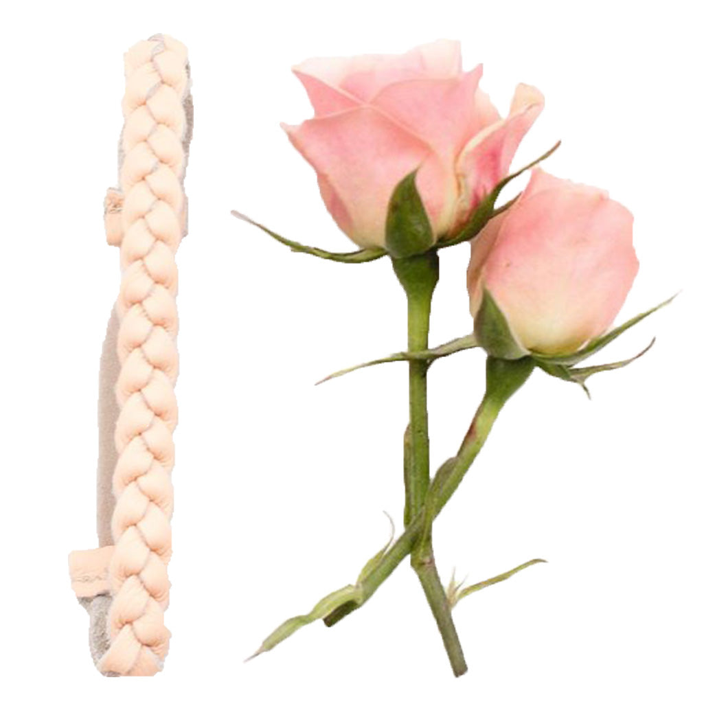 Starry Knight Design Kid's Braided Leather Headband Hair Accessory peach light pink orange
