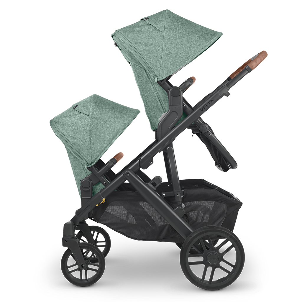 Uppababy VISTA V2 Stroller with Two Rear Facing Rumbleseats in Gwen Green