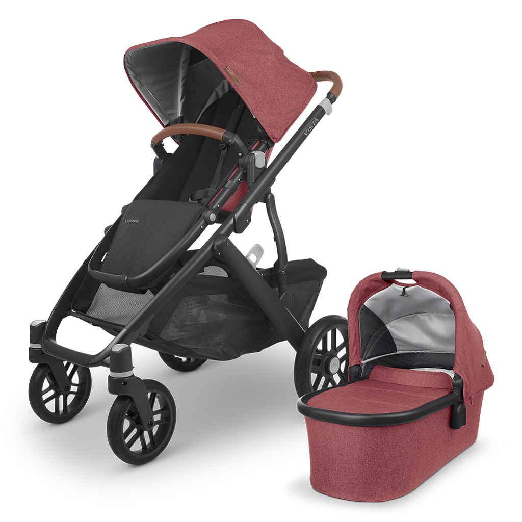 UPPAbaby Lucy Red VISTA V2 Stroller and Bassinet