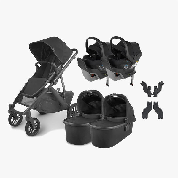 UPPAbaby VISTA V2 and MESA Max Twin Double Travel System in Jake Black
