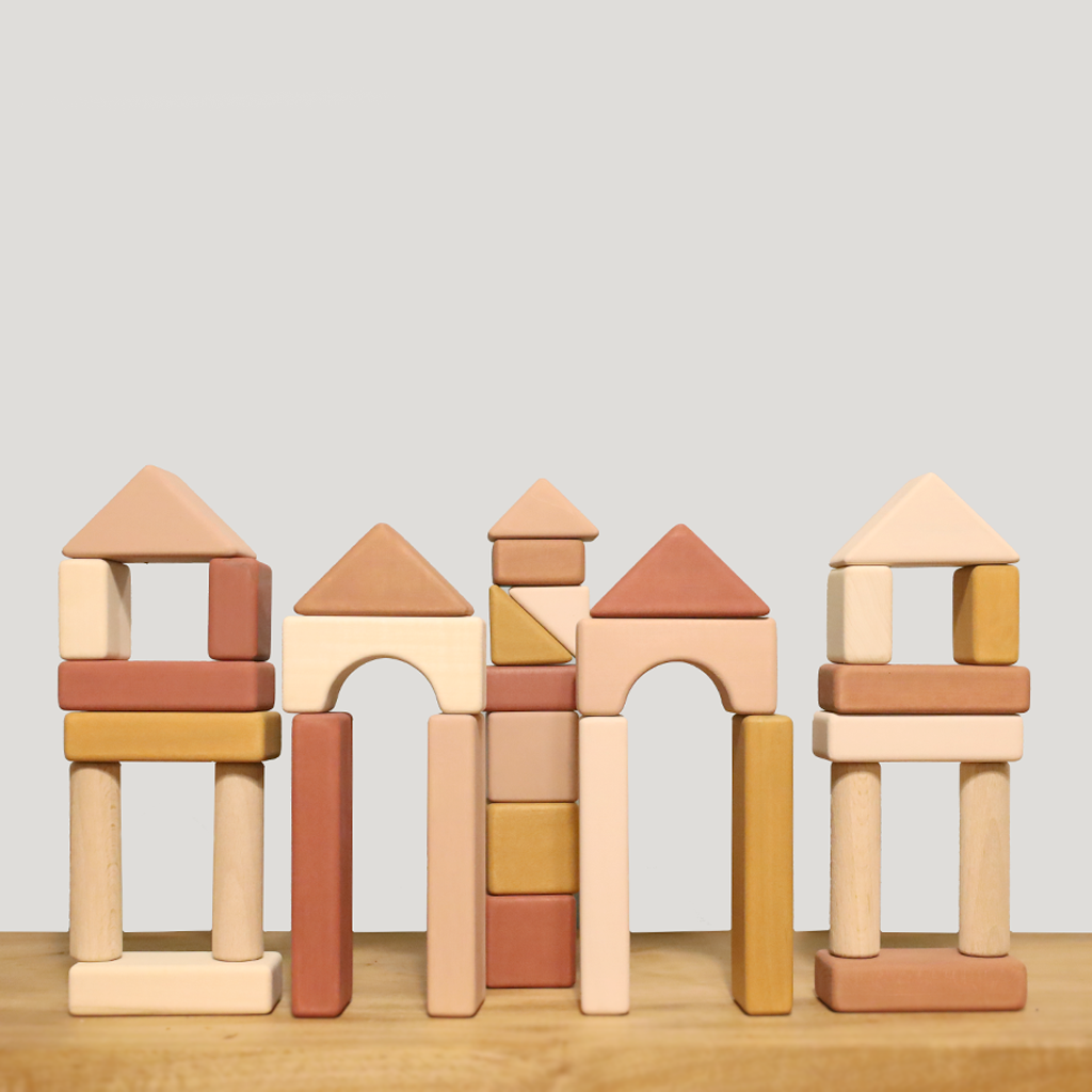 lifestyle_1, SABO Concept Vintage Rose Castle Building Blocks Kid's Wooden Toys