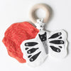 lifestyle_1, Wee Gallery Butterfly Crinkle Teether Infant Baby Toy black white red