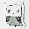 Wee Gallery 100% Organic Cotton Infant Baby Crinkle Toy owl bird black white green