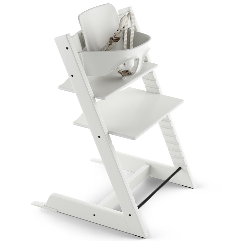 Stokke Wooden Adjustable Ergonomic Tripp Trapp High Chair white 