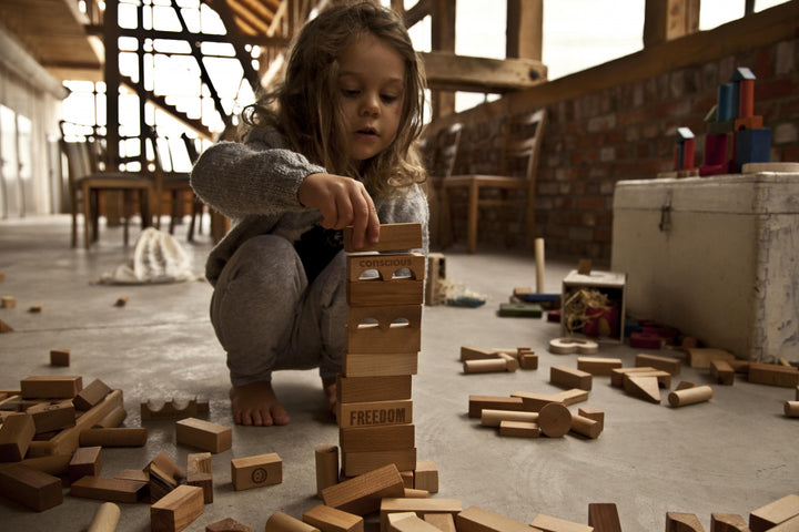 Wooden Story Wooden montessori toys for 2 year olds,  building blocks in sack