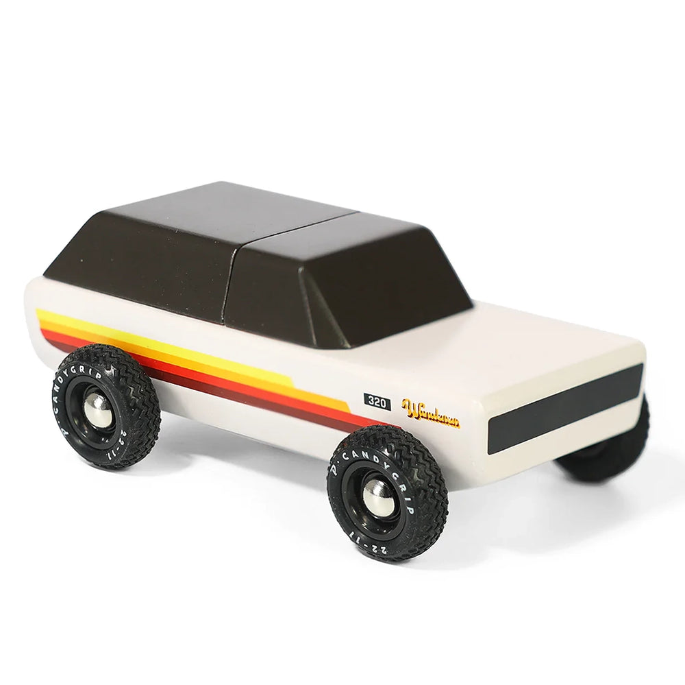Candylab Wanderer vintage wooden toy car for kids designed for young drivers to explore and create adventures
