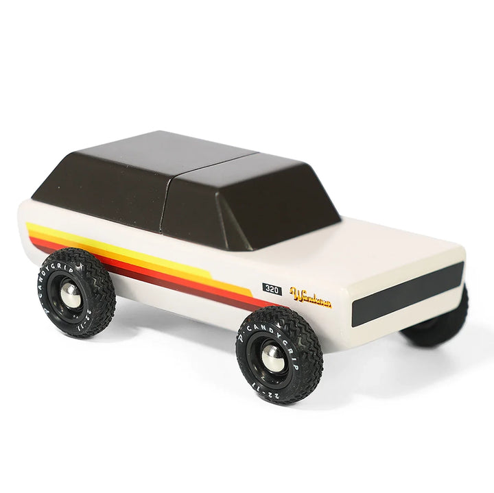 Candylab Wanderer vintage wooden toy car for kids designed for young drivers to explore and create adventures