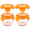 Wean Green Carrot Bowls Reusable Glass Food Storage Container Set orange