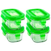 Wean Green Pea Tubs Reusable Glass Food Storage Container Set green