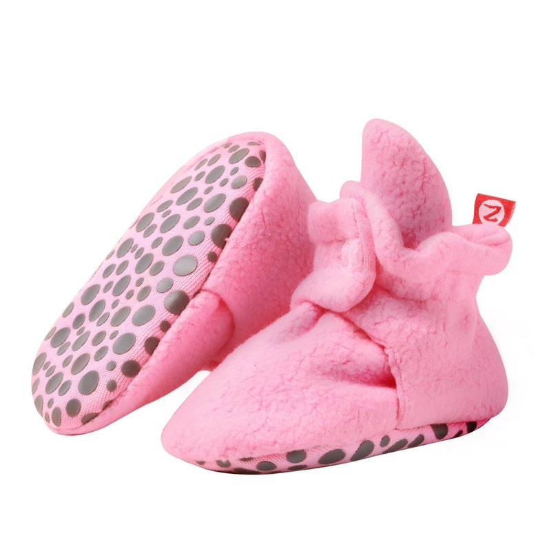 Cozie Fleece Baby Booties with Grippers hot pink 