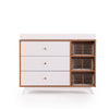 dadada White/Red Oak Central Park 3-Drawer Dresser Children's Nursery. with baskets and changing table. Baby nursery furniture