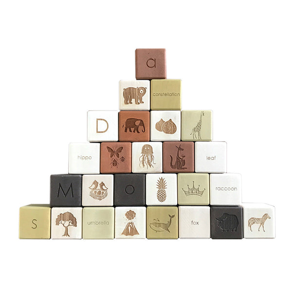 SABO Concept Olive English Alphabet Blocks baby wooden toys