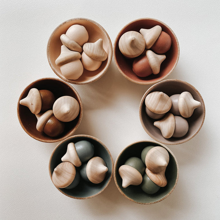 Spark creativity with the Elm & Otter Acorn Sorting Set, a beautifully crafted wood toy.