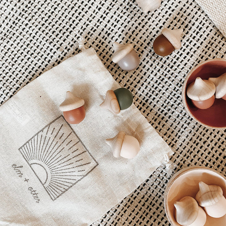 Perfect for little hands, the Elm & Otter Acorn Sorting Set is a best toddler toys pick.