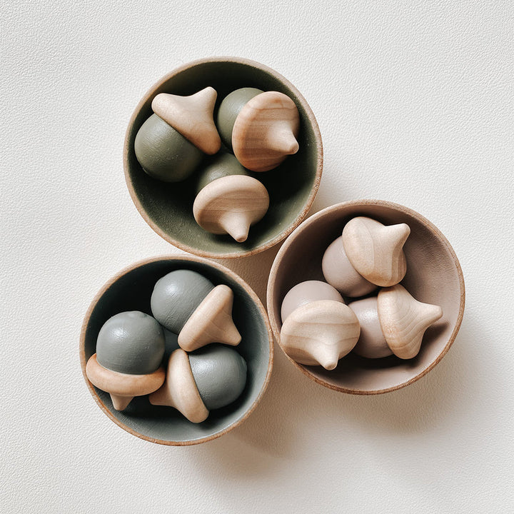 The Elm & Otter Acorn Sorting Set offers endless stacking and sorting as a kid toy.