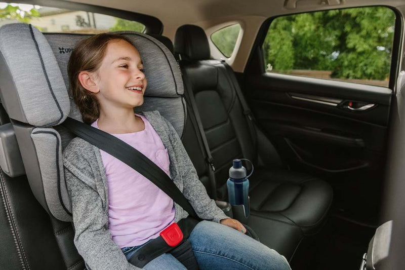 Young Girl in Adjustable High Back ALTA Booster Carseat