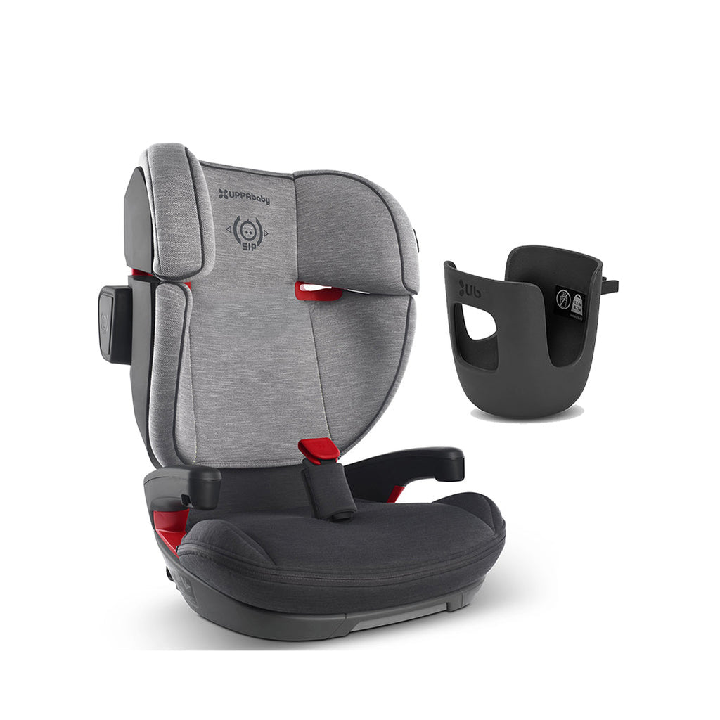 UPPAbaby Morgan grey ALTA Booster Car Seat & Cup Holder Bundle