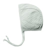 Quincy Mae Organic Cotton Pointelle Infant Baby Bonnet Hat Accessory seaglass green light neutral 