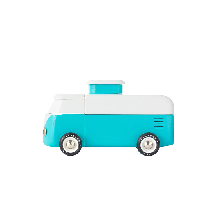 A classic wooden toy car, perfect for play or display.