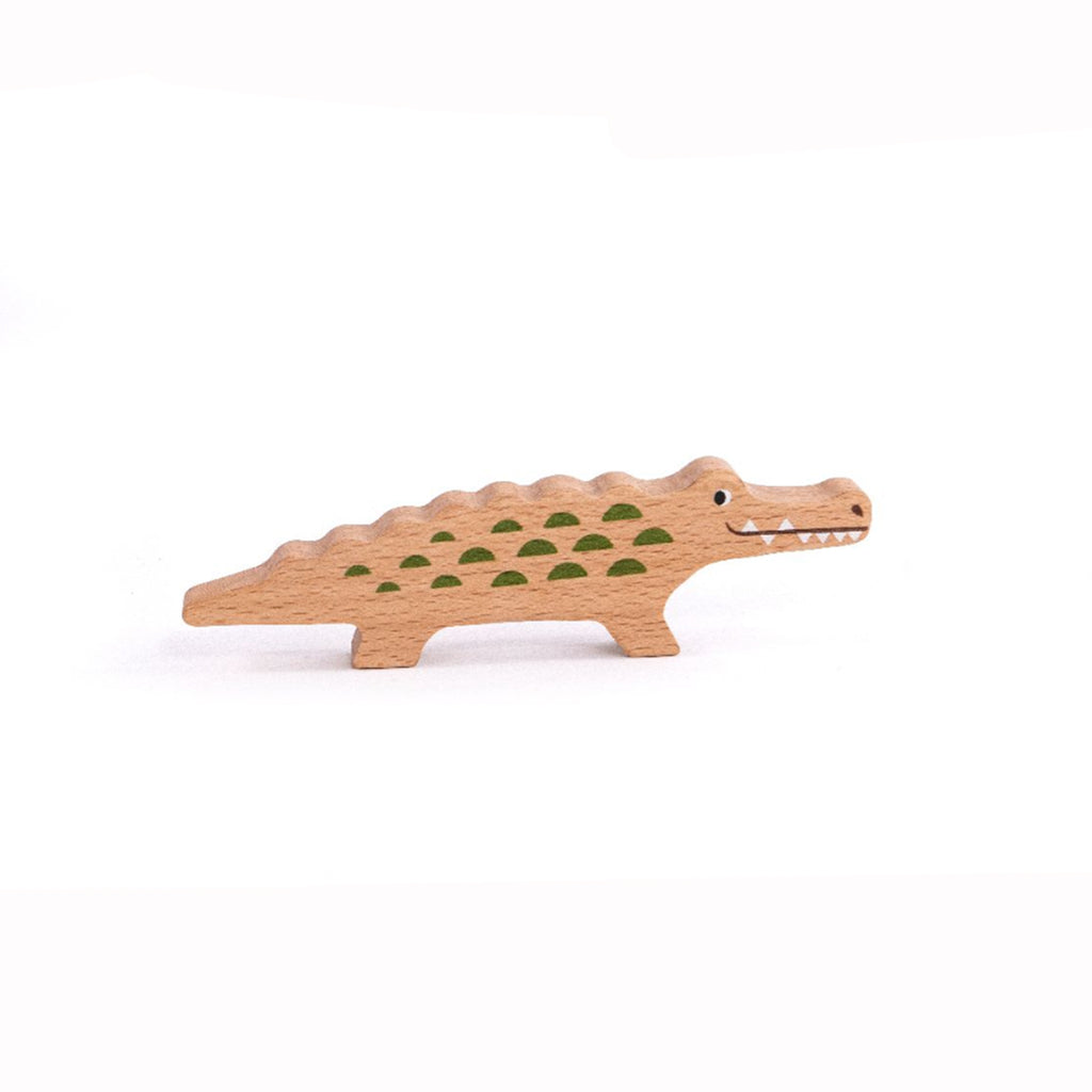 BAJO Jungle and Savana Animals Wooden Crocodile Figure
