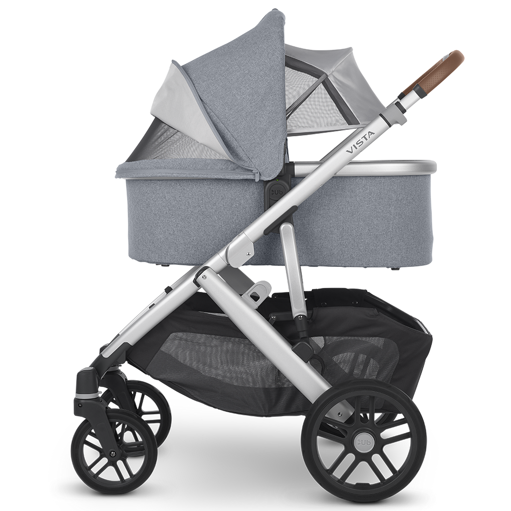 Uppababy Vista Stroller with Bassinet Accessory in Gregory with Sunshade