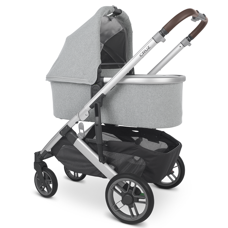 Uppababy Cruz Stroller with baby Bassinet Accessory in Stella Light Grey