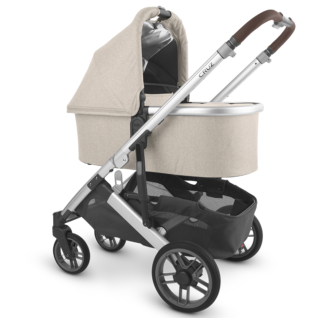 Uppababy Cruz Stroller and baby Bassinet Accessory in Declan off-white