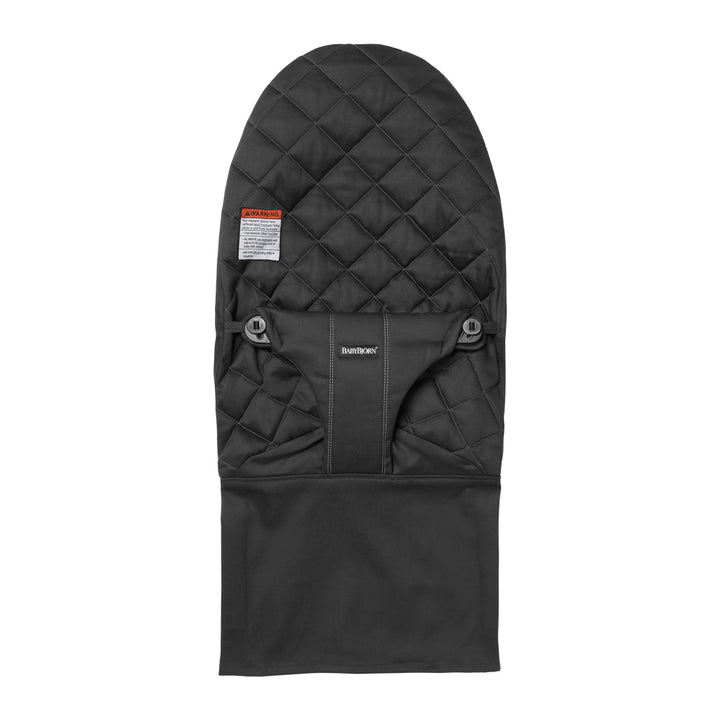 black baby bjorn bouncer with extra seat cover