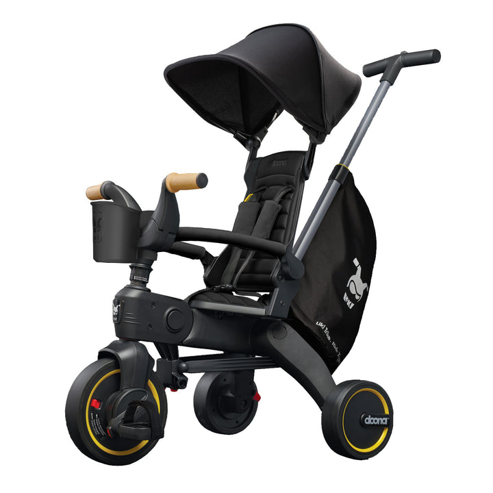 Nitro Black Doona Compact Folding Liki Trike S5, compact and foldable, ideal tricycle stroller for daily use.