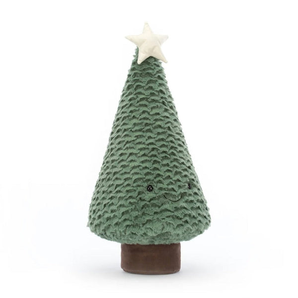 Jellycat amuseables blue spruce xmas tree kids holiday figure with white star and green fur