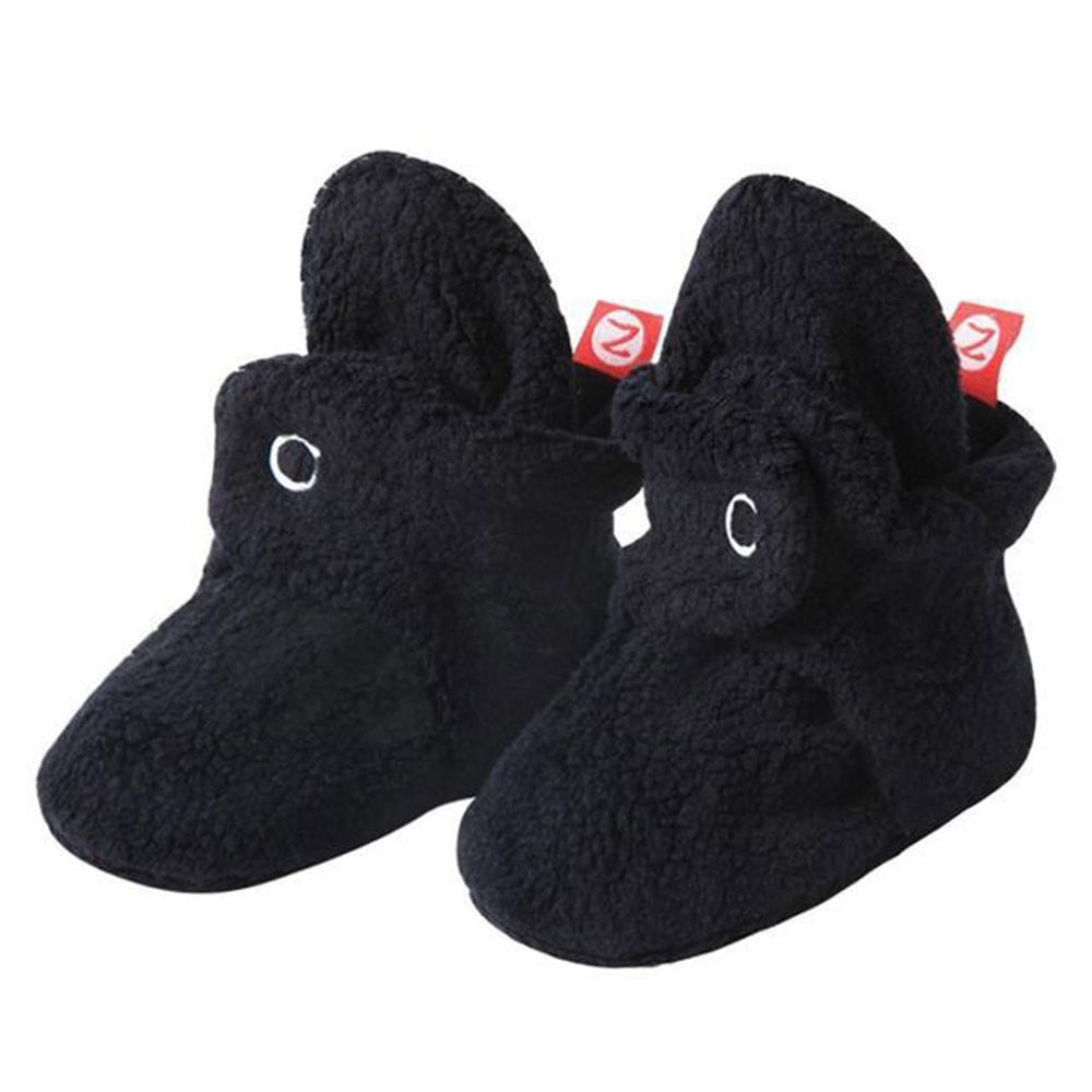 Zutano black fleece booties 