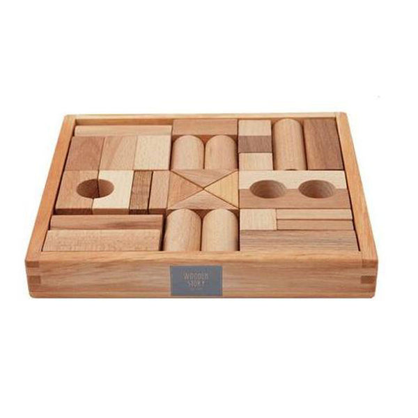 Wooden Story Kids Toys Wooden Blocks in a Tray