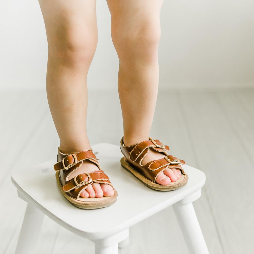 Little Love Bug Co Brown Charley Toddler Sandals