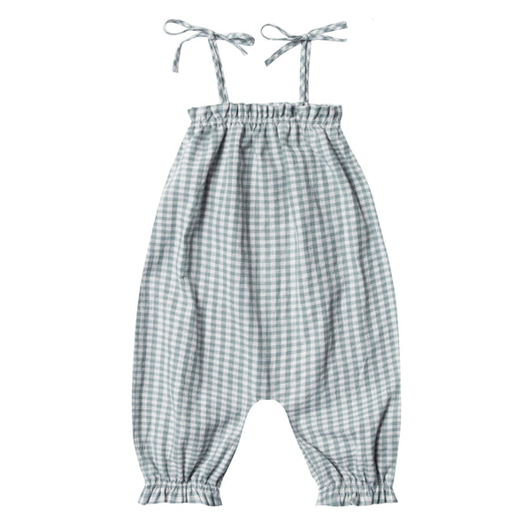 Rylee + Cru Bubble Jumpsuit Infant Baby One-Piece Clothing Apparel gingham checkered green