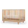 Dadada Natural Cambridge Crib Infant Baby Nursery Furniture side angle, baby crib