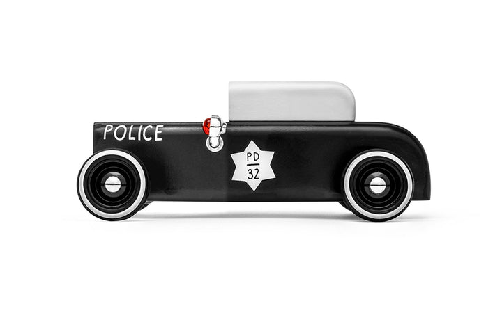 Candylab Toys wooden sheriff car modern vintage police toy made from solid beech wood
